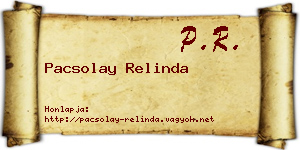 Pacsolay Relinda névjegykártya